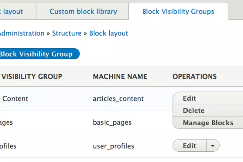 block visibility group module